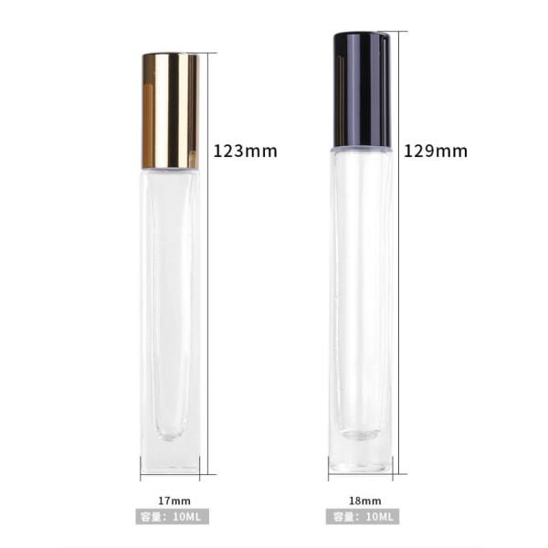 0.35oz Odorless Glass Cosmetic Containers Transparent Roller Bottle 1.8*13cm