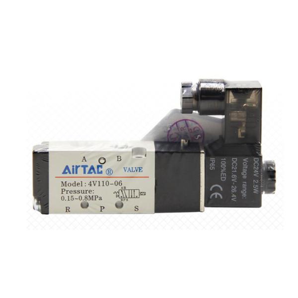 4V110-06 Solenoid Valve 5 Way 2 Position Pneumatic Air 1/8 BSPT 24V DC 12V AC 110V Air Solenoid Valve