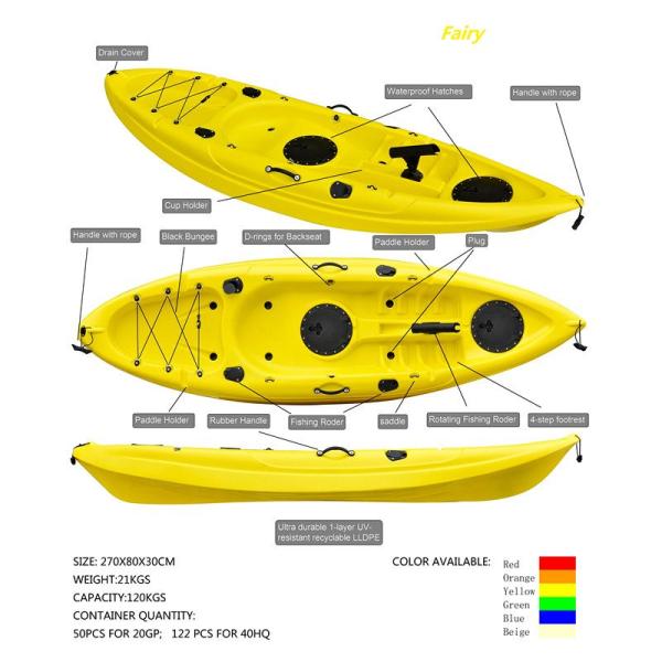 Сильно стабилизированный взрослый в 9 ног сидит на жизненном периоде длинной жизни Equipement спорт цвета желтого цвета каяка