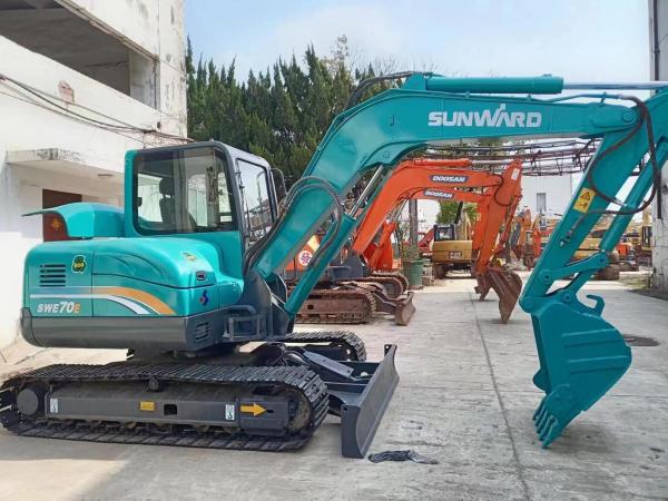 Sunward Swe70E usou a máquina escavadora hidráulica 7 Ton Mini Used Crawler Excavator