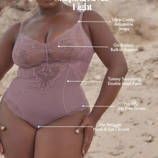 Flattering Shapewear Bodysuits with Hourglass Powermesh Lining