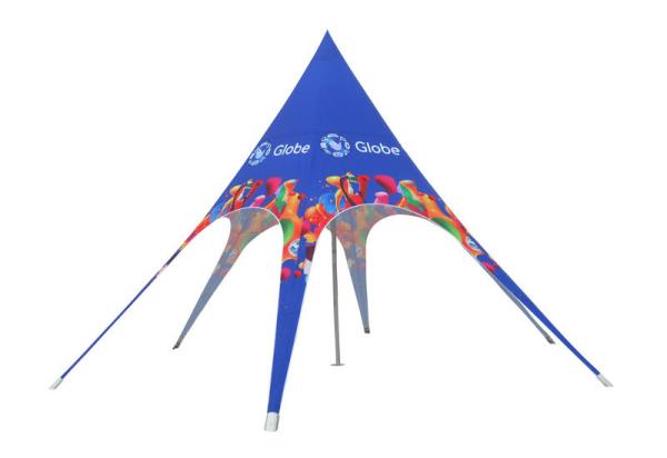 Outdoor Advertising Star Shaped Tent 600D Oxford 3X3M Singe Pole Fire Resistant Sublimation