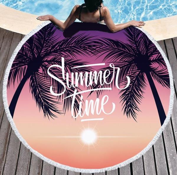 Outdoor Sunflower Beach Blanket, Beach Towel, Beach Cover Tapetry, Roundie Beach Throw Blanket, Ultra Soft, Absorbent