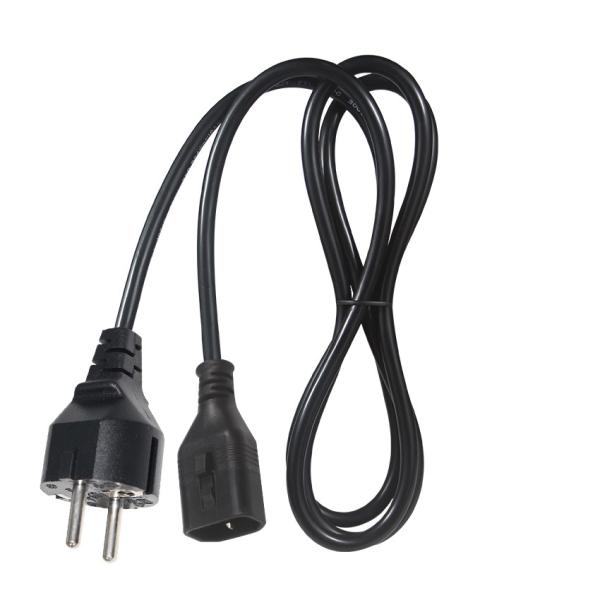 6ft HO55VV-F C14 Cable Wire Harness Lock Mains Cable With 2 Pin Plug