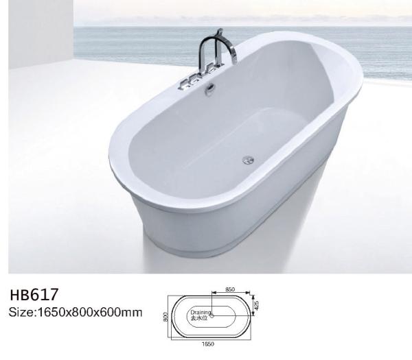 Bathtubs, freestanding Bathtub without faucet , hand shower HB617