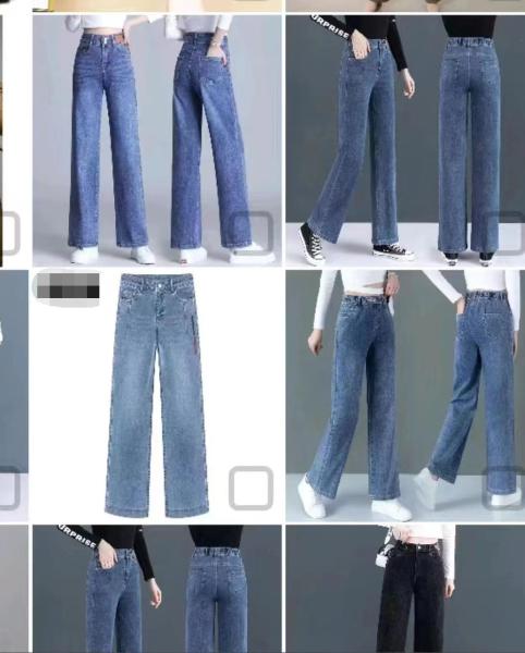 Women Stretch Denim Pants Custom Logo Fashion Casual Straight Trend Jeans 32