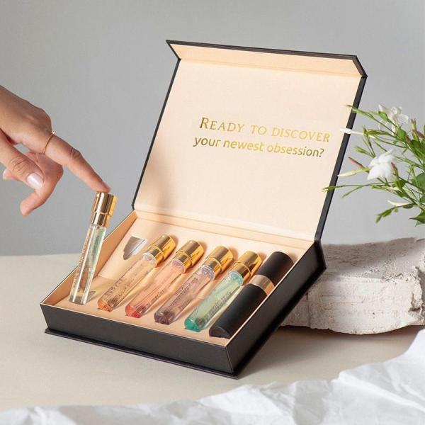 Rectangle Luxury Rigid Magnetic Gift Box For Perfume Packaging Skincare Set Essential Oil