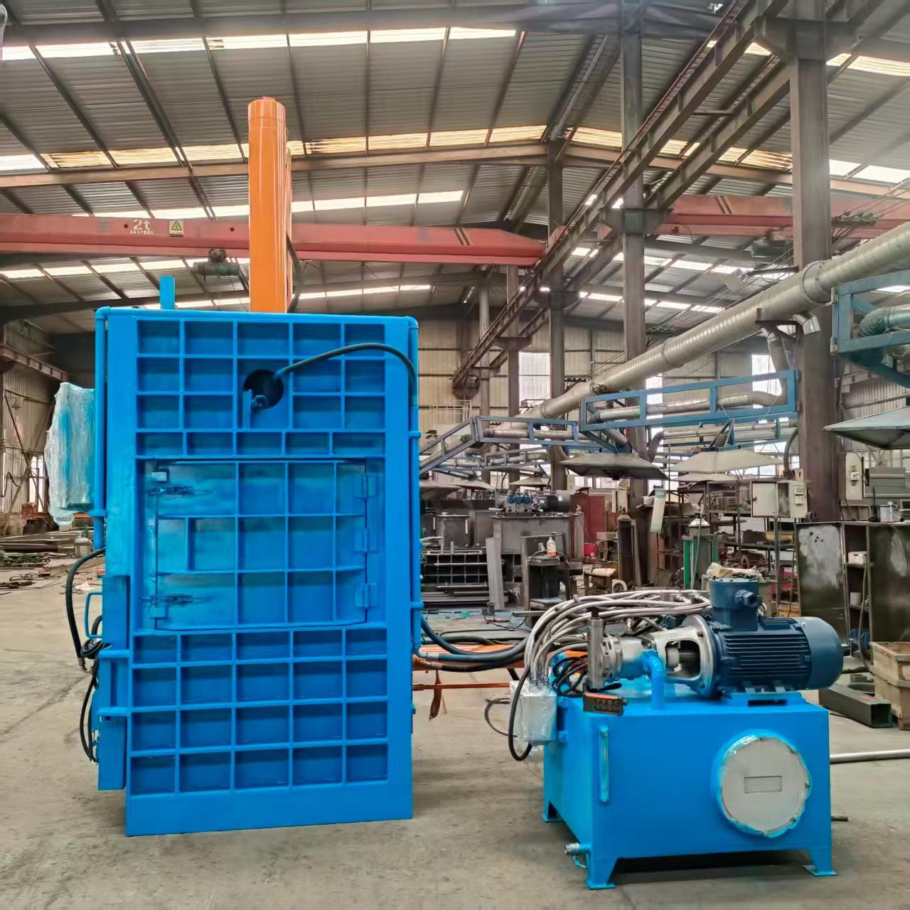 Garbage Station Paper Compactor Horizontal Hydraulic Baler with 120T Pressure Delta PLC and Double-Blade Cutter