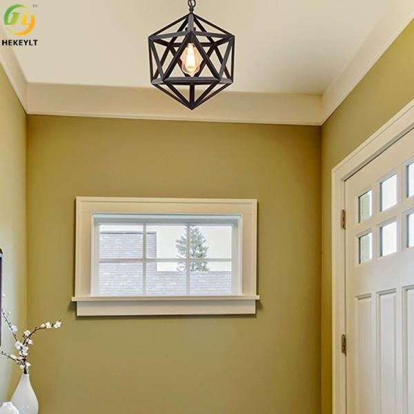 Black / White Iron E26 Decorative Pendant Light For Bedroom
