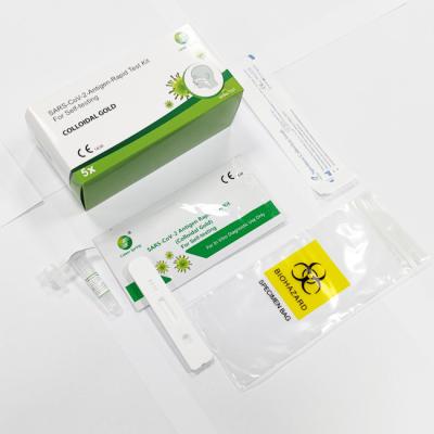 Kit nasal d'essai d'écouvillon de Kit Covid 19 à la maison rapides colloïdaux d'essais du kit 5 d'essai d'antigène d'or AG