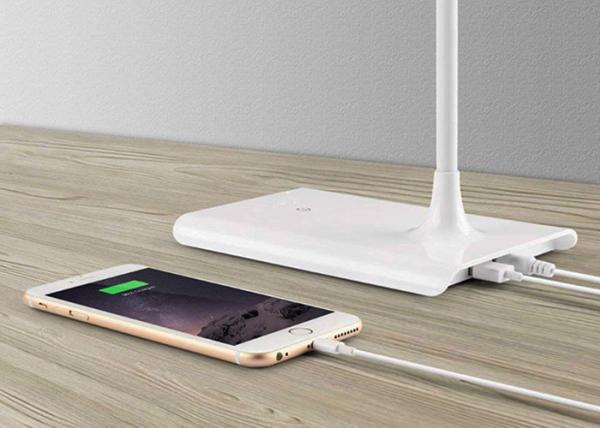 Office LED Touch Desk Lamp , Pure White LED Light Table Lamp With USB Charging Port