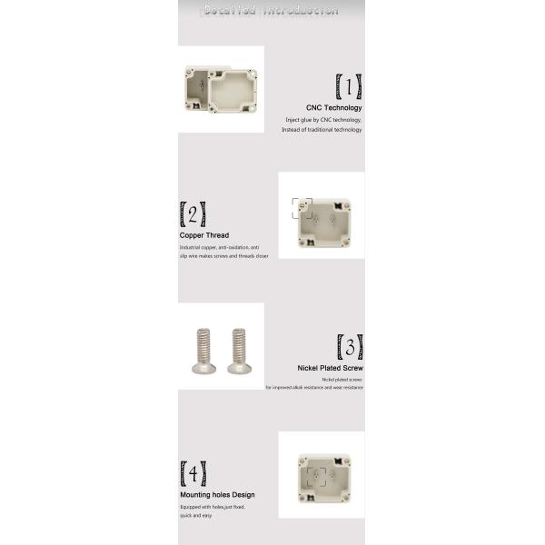 Screw locking IP65 grey lid plastic junction box 64*58*35mm electrical junction box