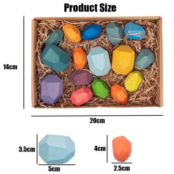 Les pierres en bois de blocs constitutifs de bébé des roches 190g place Montessori