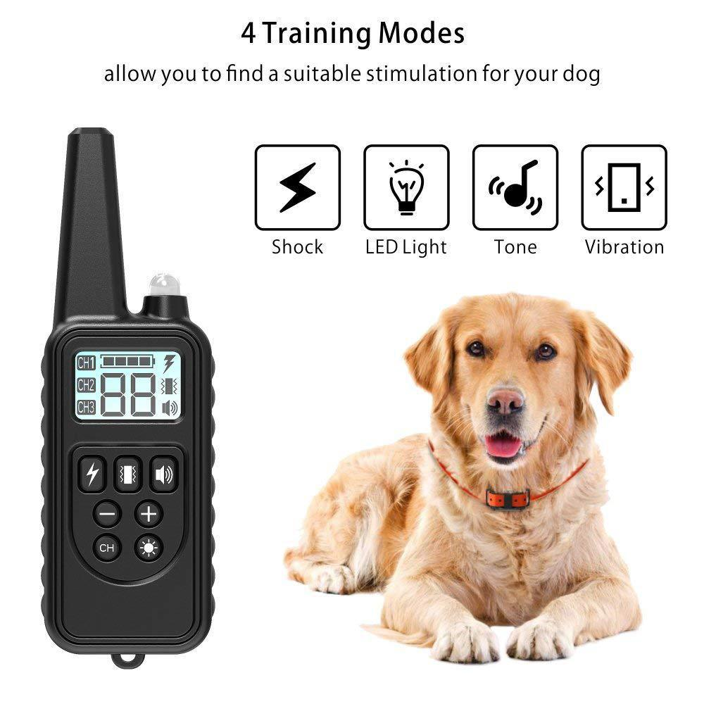 Waterproof Smart Electric Dog Bark Control Device & Training Collar with Remote Control Rechargeable IP67 Rated Plastic Material
