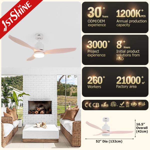 52 fã de teto plástico do diodo emissor de luz com motor da C.C. e luzes do escurecimento