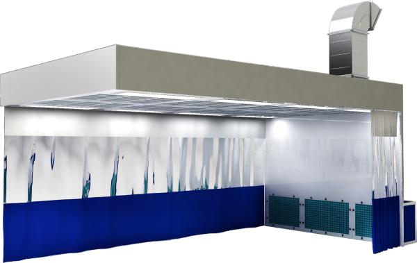 2700mm Commercial Industrial Spray Booth For Car Paint Prep Stations