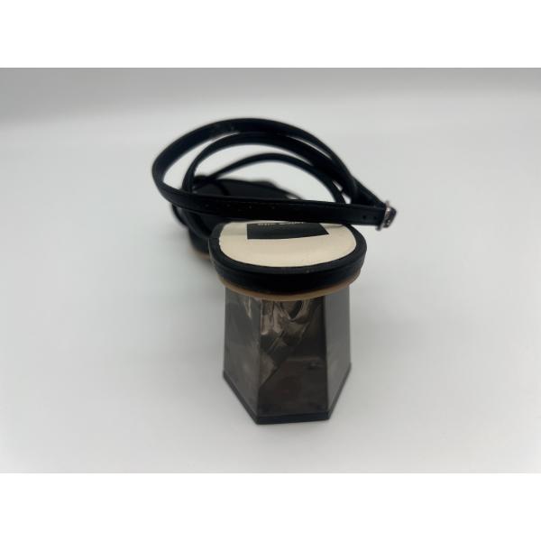 Wide Fit Black Ladies Soft Leather Sandals Summer Square Toe Ankle Strap Heels