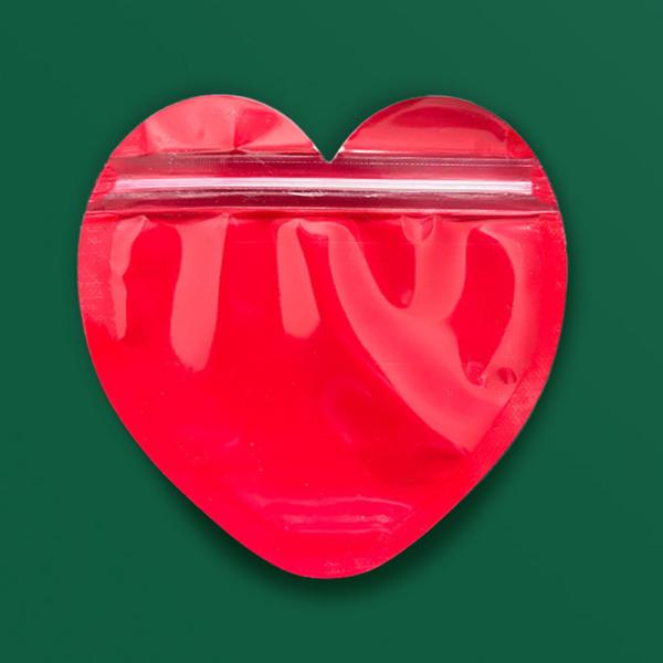 Sac à bijoux auto-scellant à base de macarons rouges, sac à bijoux à anneau, emballage cadeau pour le stockage de petits objets