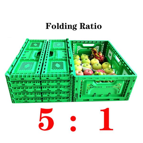 Heavy Duty 600x400x220mm Foldable Collapsible Storage Basket Plastic For Retail