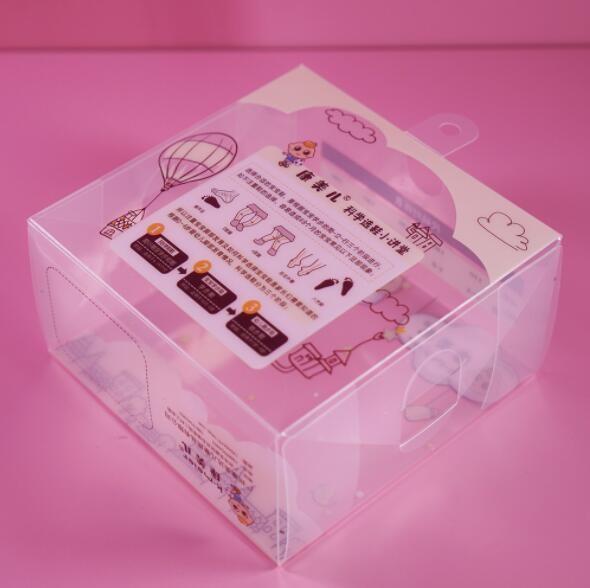 PVC PP PET Plastic Packaging Box Pink Cartoon Transparent for Shoes Packing