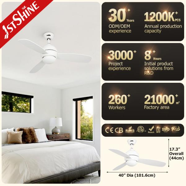Motor AC Ventilador de teto LED remoto moderno 220V 50HZ Com lâminas de MDF