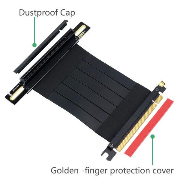 High Quality 90 Degree Vertical PCI-E Riser Cable with Male to Female Porous Design for Flexible GPU Extension