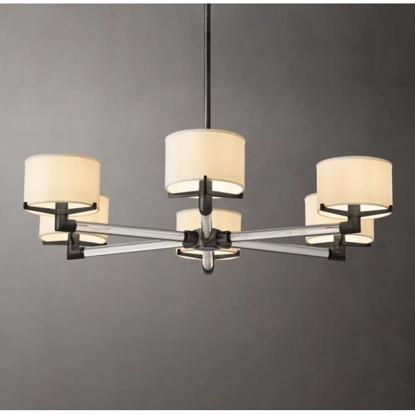 Медленное льняное ветхое хозяйственное здание Люстра 6 Свет для столовой