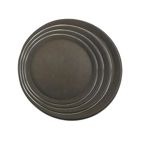Bandeja de plástico redonda antiderrapante de 16 polegadas grandes pratos de plástico reciclado bandeja de serviço de borracha para restaurante