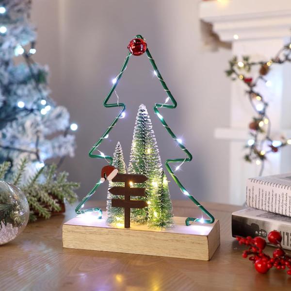 Décoration personnalisée de table de Noël, à batterie Noël cheminée intérieure Décoration de table à la maison