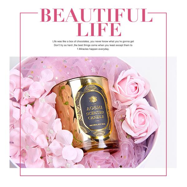 Gold Glass Jar Room Scented Candles Electroplated Luxury Scented Candle