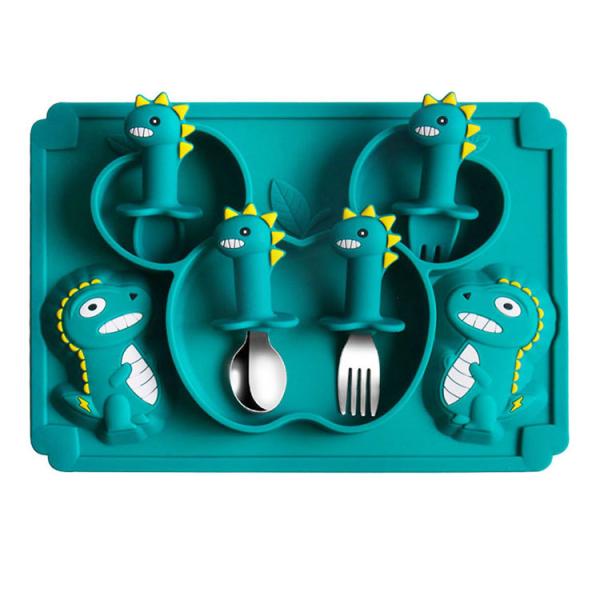 Food Silicone Childrens Plates Eco Friendly Baby Tableware Set Spoon Plate Bowl