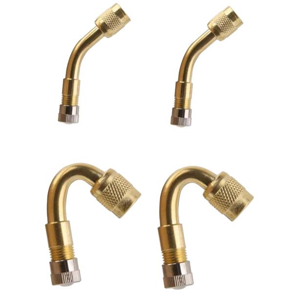 Durable Car Tyre Valve Extension Gold , Valve Stem Extenders 45 / 135 Degree