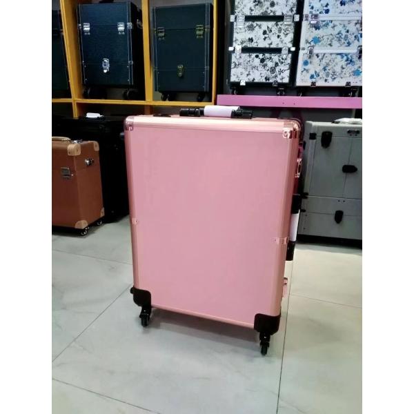 Makeup Case Adjustable Stand Legs Heavy Duty Suitcase Led Light Mirror Cosmetic Rolling 4 Wheels Trolley Makeup Case