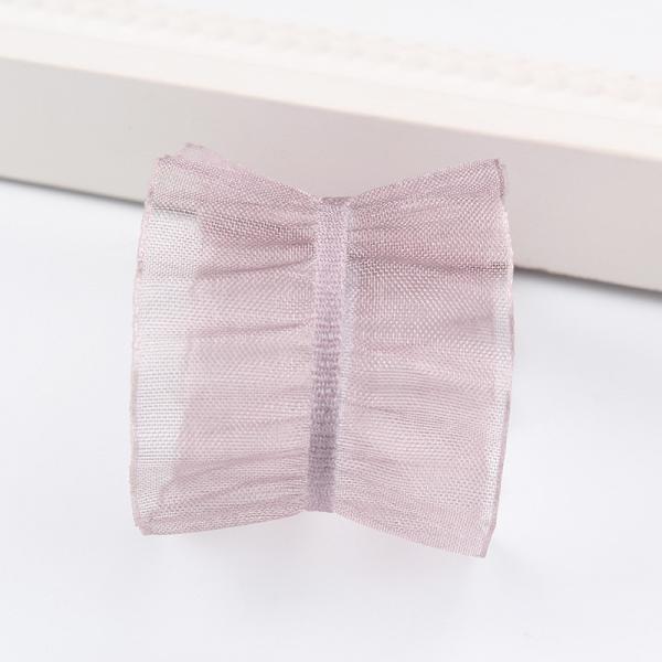 25mm de borda 38mm de rugas fita de organza de poliéster para faixa de cabelo DIY