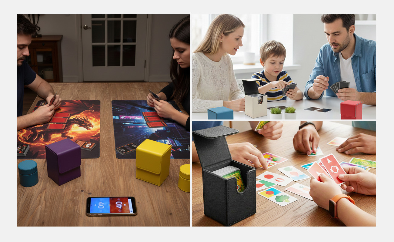 PU Leather Yugioh Boxes Trading Cards Stylish Magnetic Closure Pokemon Card Box Holder