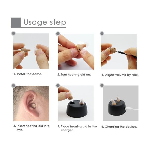 Совершенно в слуховых аппаратах канала перезаряжаемые для глухого красного цвета сини людей