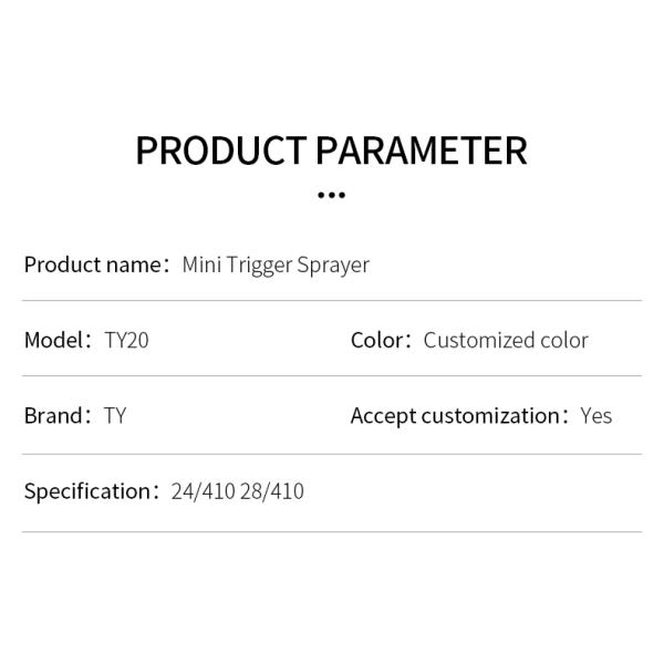 24/400 28/410 PP Plastic Water Mist Hand Pump Mini Trigger Sprayer with Custom Order