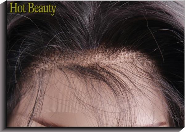 Front Lace Wigs Virgin Human Hair Natural Wave , Customized Human Hair Wigs