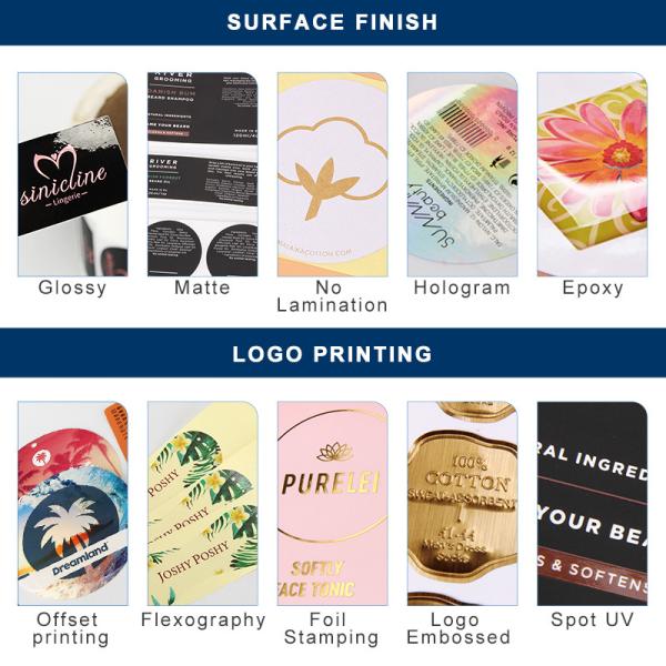 стикеры винила 1.57in прозрачные лоснистые пластиковые ясные завертывают повторно использованную косметическую пользу в бумагу