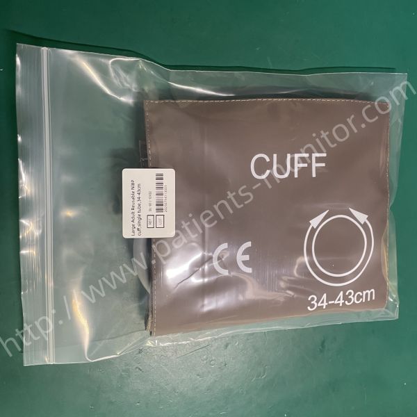 Cuchillo NIBP reutilizable 34-43cm Cuchillo de presión arterial adulto grande con tubo único para uso en el hospital o en el hogar