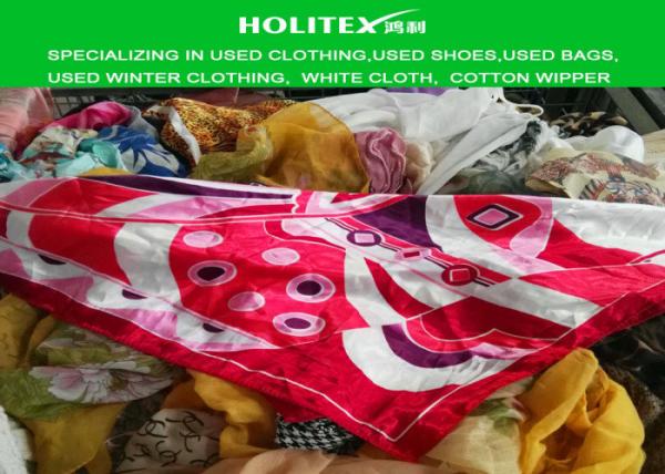 Female Second Hand Scarves / Used Scarves Silk Material For Southeast Asia