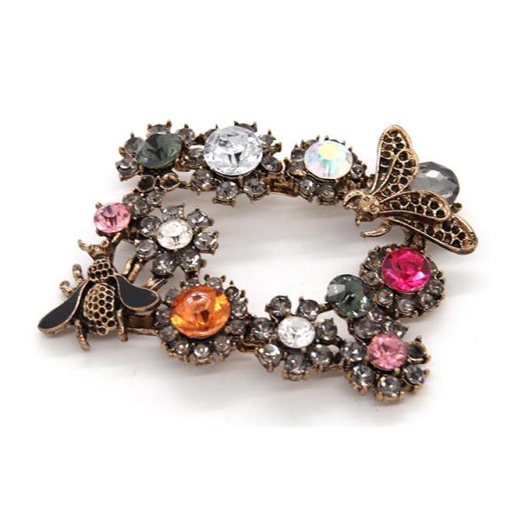 Bee Shape Popular Crystal Shoe Buckles 65mm*50mm Size Fashion Style