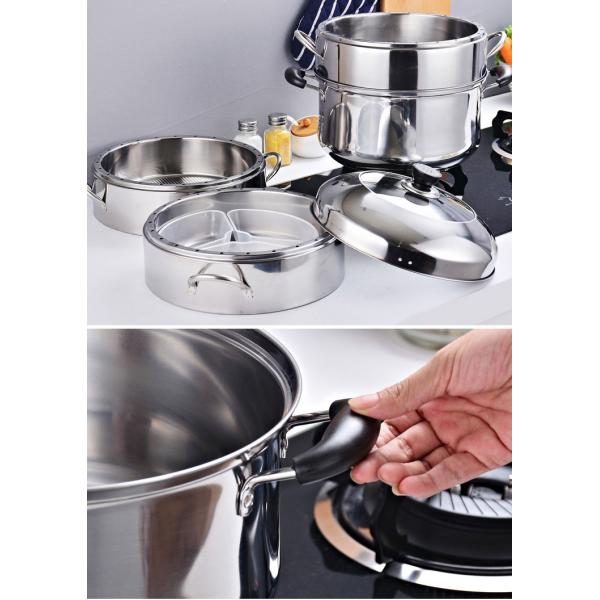 New Arrival Kitchen Industrial Steamer Pot Cookware Mutil Layer Stainless Steel Steamer Pot With SS Handle