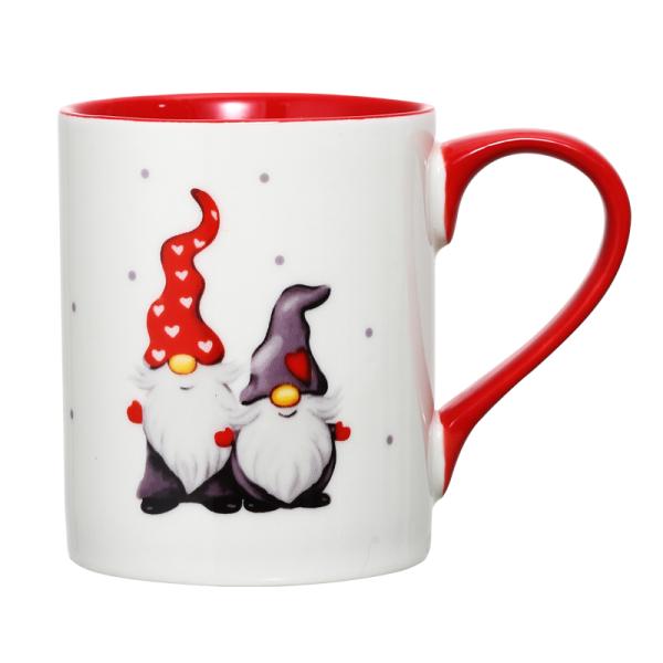 400ml Ceramic Coffee Cups , Porcelain Christmas Mugs With Cute Santa Claus Pattern