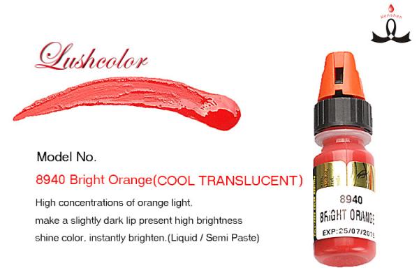 100% Eco Natural Semi Permanent Makeup Pigments Lip Tattoo Ink in Bight Orange