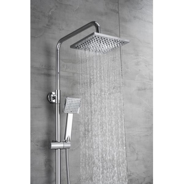 Chrome Plated Stainless Steel Wall Mount Shower Set with Exposed B S Faucet Feature