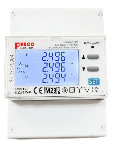 MID approved EM4372 3*230/400V 3*240/415V 5 65 A three phase solar energy monitor