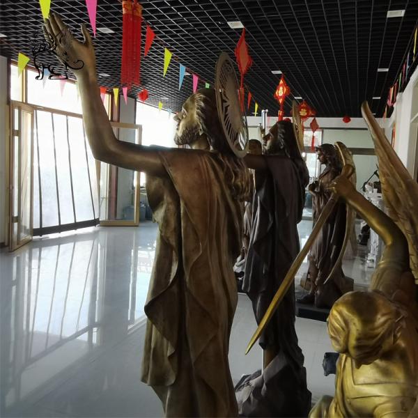 Brass Bronze Jesus Statue Christ God Sculpture Life Size Church Religious Metal Outdoor