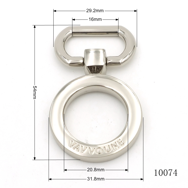 Premium Heavy Duty Rotate Ring Connector Custom Logo High End Snap Hook Clasp Buckle Bag Hardware Fittings 