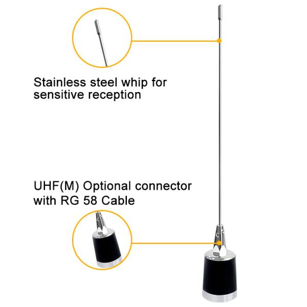 Base magnética da montagem dupla da antena NMO do carro da frequência ultraelevada do VHF 430MHz da faixa 144